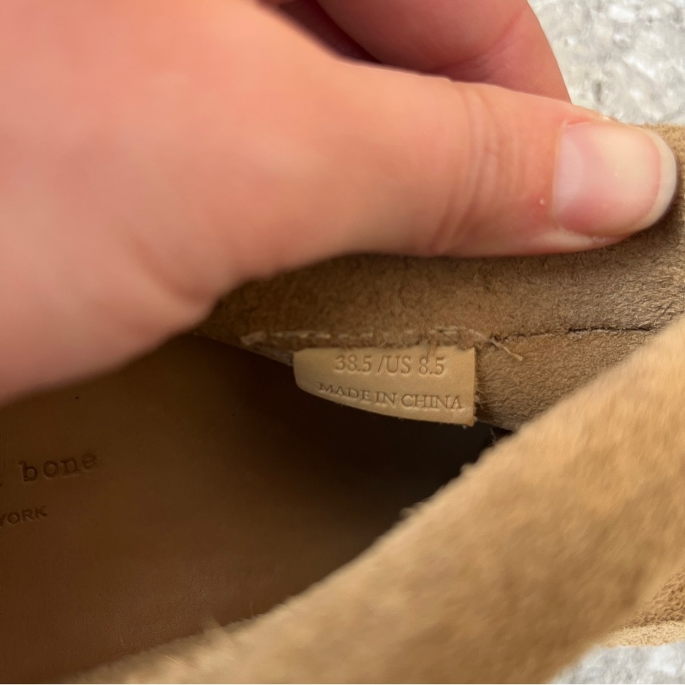 Rag & Bone Brixton Moccasins Stone Tan Suede Ankle Boots Shoes Mocs Boho Slip On - Picture 13 of 16